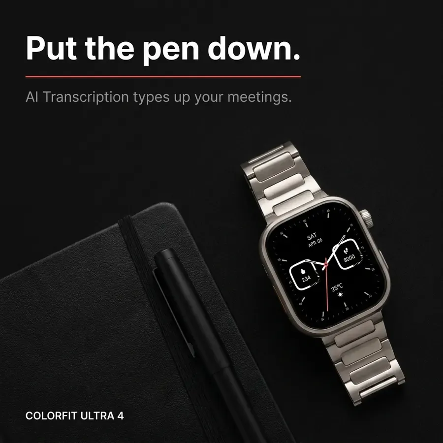 Ad for the smartwatch: Put the pen down.