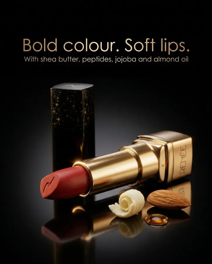Ad for the lipstick: Bold colour. Soft lips.