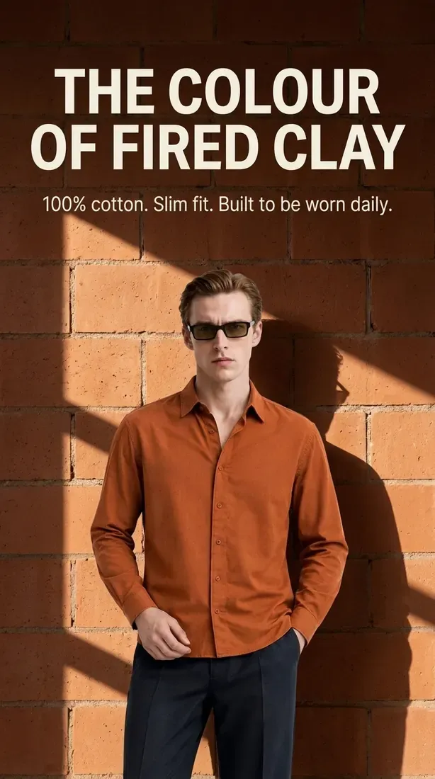 Snitch shirt ad: the colour of fired clay