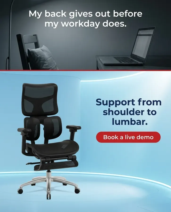 Ad: My back gives out before my workday does, then support from shoulder to lumbar