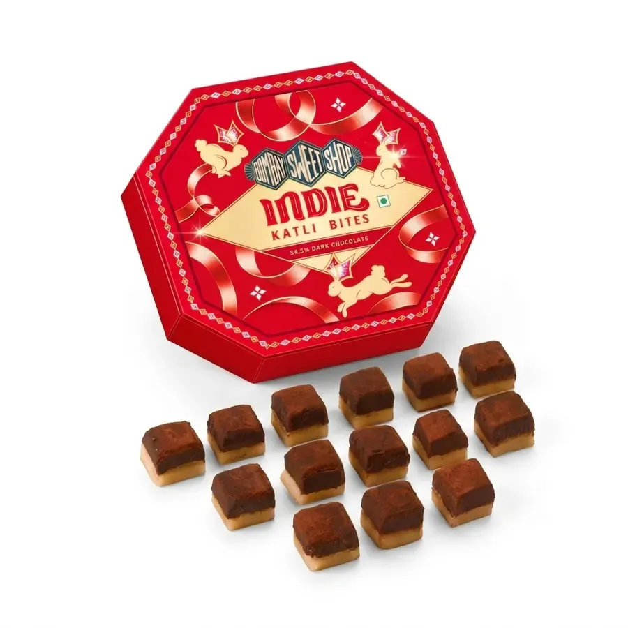 Bombay Sweet Shop box on a dark set