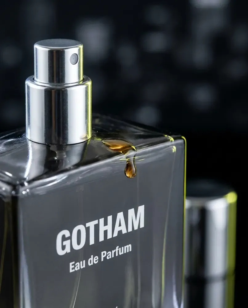 Gotham perfume bottle, close up
