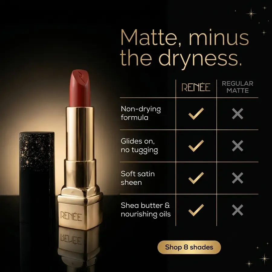 Comparison ad: Matte, minus the dryness